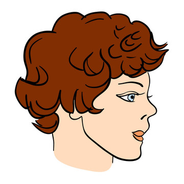 手繪時裝模特。插畫。人的臉