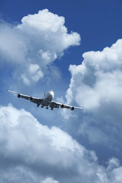噴氣飛機在云層上空巡航