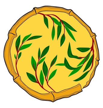 在白色圓圈上種植日本裝飾品