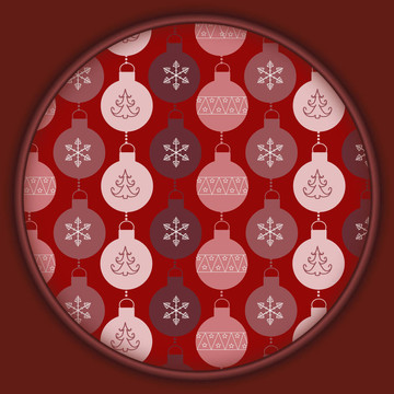 球和雪花的無縫圖案