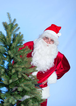 Santa和圣誕樹