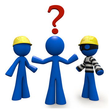 3D藍人與Question Mark；承包商的決定