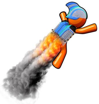 3D Orange Man Rocketeer