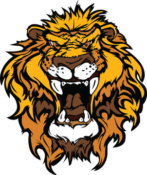獅子頭卡通吉祥物插圖
