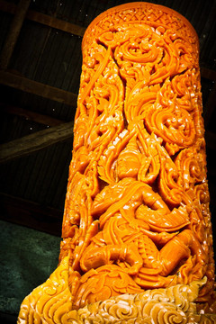 泰國風(fēng)格的造型藝術(shù)，在蠟燭節(jié)蠟燭在Ubonr