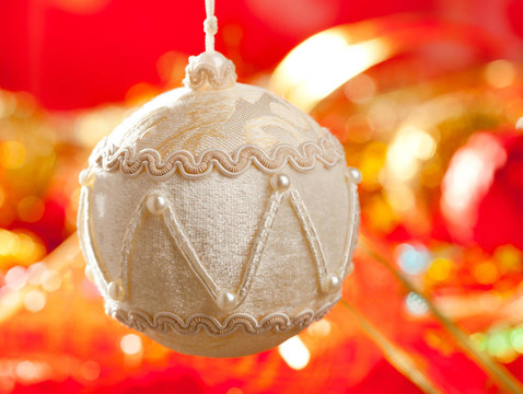 白色的絨毛玩具圣誕紅卡