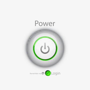 帶電源按鈕的向量登錄頁面