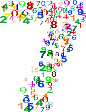 七號(hào)由許多彩色數(shù)字制成的7