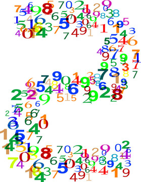 由彩色數(shù)字制成的第二