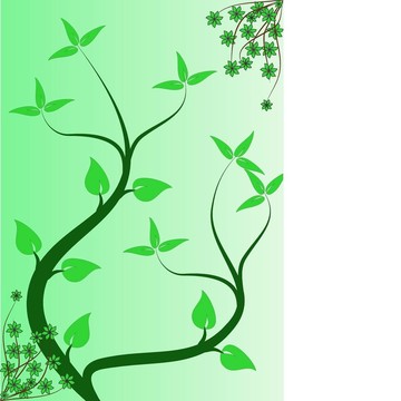 一個(gè)抽象的綠色花卉背景