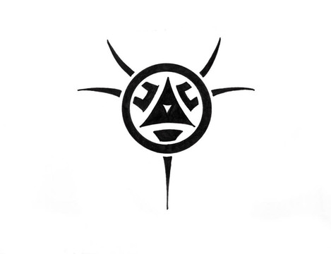 紋身藝術(shù)；黑人部落素描；太陽(yáng)