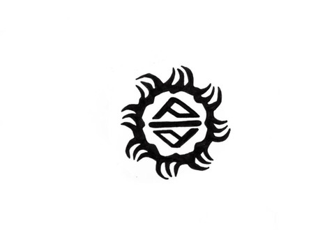 紋身藝術(shù)；黑人部落素描；太陽(yáng)
