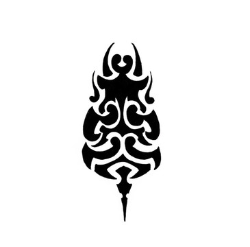 紋身藝術(shù)；黑色部落的素描