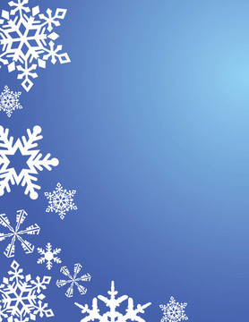 藍(lán)色背景上的雪花