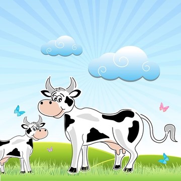 奶牛場(chǎng)粗略的哺乳動(dòng)物