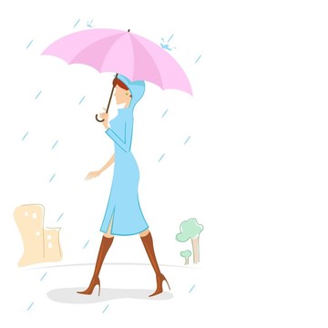下雨天的女士