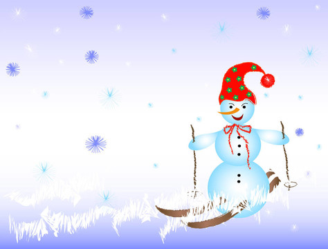 圣誕雪人滑雪