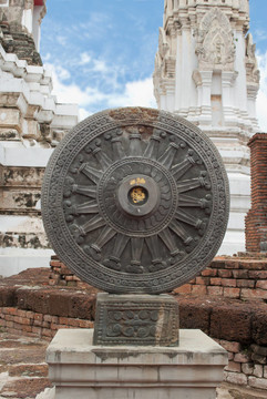 在泰國寺在Buddha thammachak符號