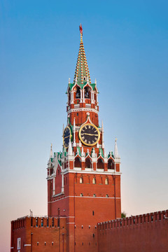 Kremlin（莫斯科）日落Spasskaya塔