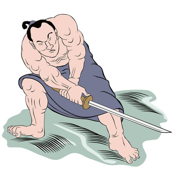 用刀戰(zhàn)斗姿態(tài)Samurai warrior