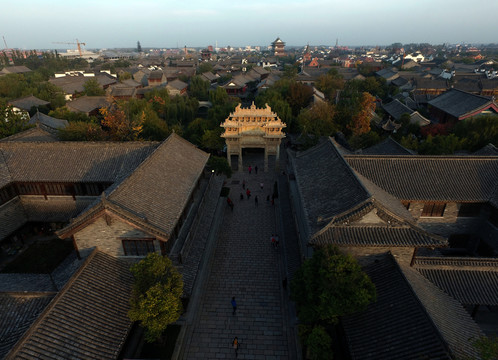 航拍臺(tái)兒莊古城