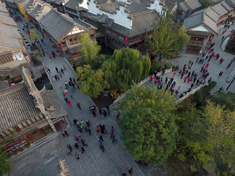 航拍臺(tái)兒莊古城