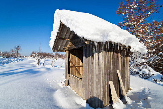 冬季木屋小屋