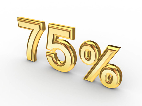 Word 75%。