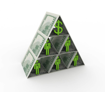 金融金字塔概念。