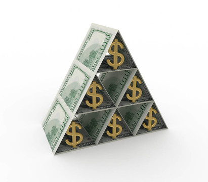 金融金字塔概念。