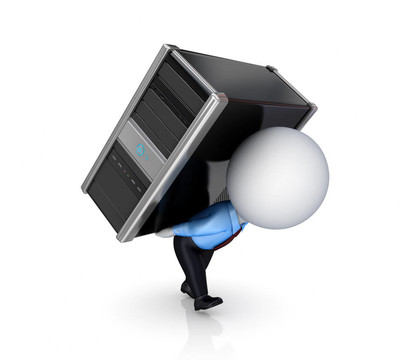 3D小人物與個(gè)人電腦。