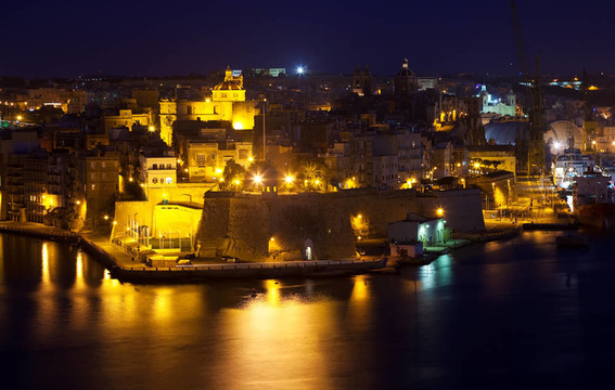 senglea鎮(zhèn)的夜景