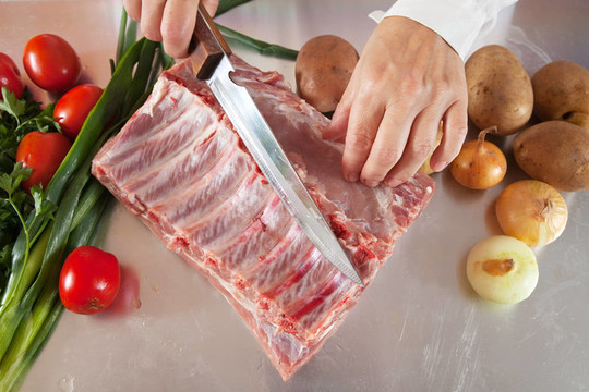 Cook手上的生肉