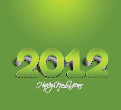 新的一年2012卷角落紙