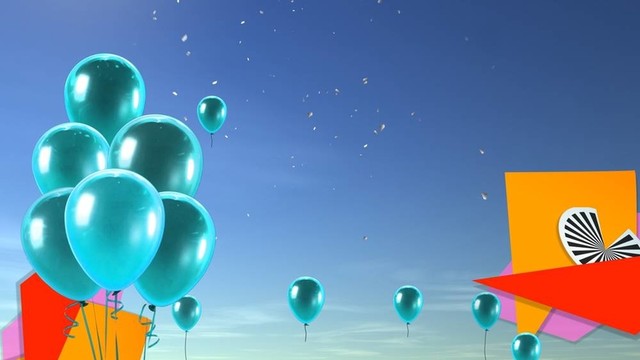 天空背景下的綠色氣球