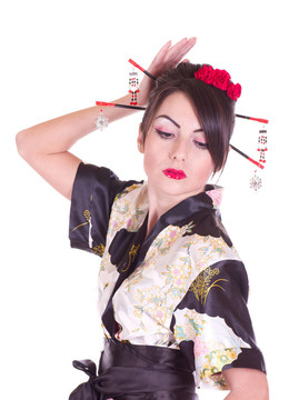亞洲服裝中的女人