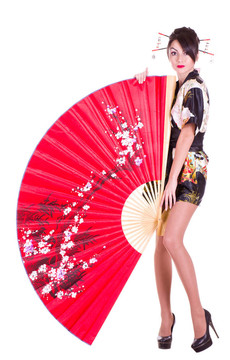 亞洲服裝中的女人