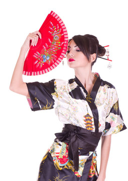 亞洲服裝中的女人