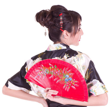 亞洲服裝中的女人