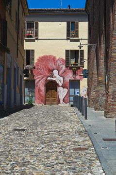 小巷。多扎。Emilia Romagna。意大利.