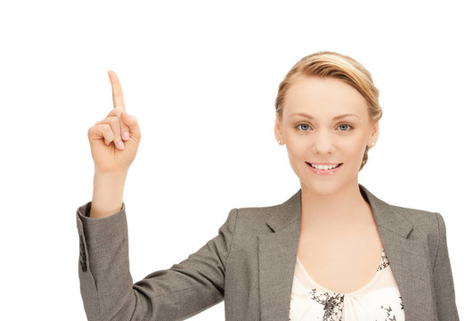 女人用她的手指