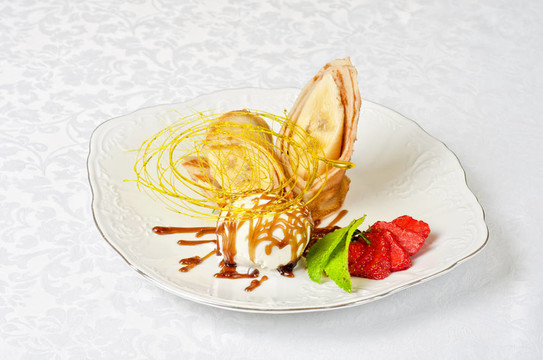 美味的煎餅甜點(diǎn)