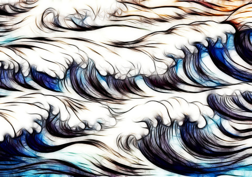 抽象畫 海浪 浪潮 合層