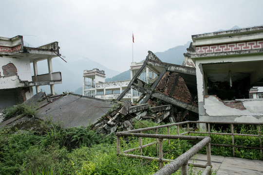 中國四川地震遺址