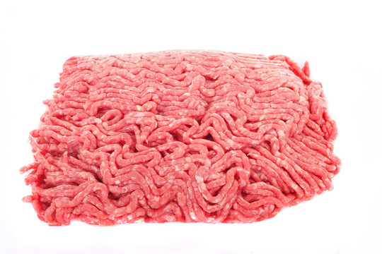 White上的碎牛肉