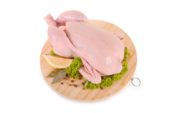 新鮮的生雞肉和調(diào)料