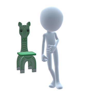 3D家伙斑馬兒童椅