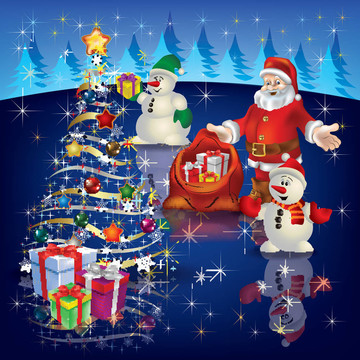Santa和樹(shù)的圣誕問(wèn)候
