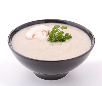 孤立的綠色野菌湯