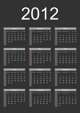 2012日歷